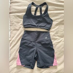 Women's Grey and Pink Bike Shorts